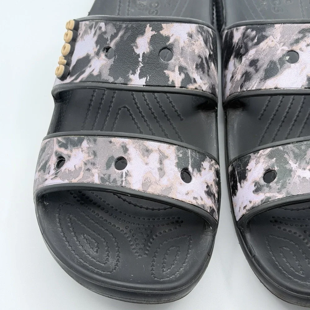 Crocs Classic Sandal Bleach Tie Dye Black Pink Men Size 11 Slides Shoes 207310